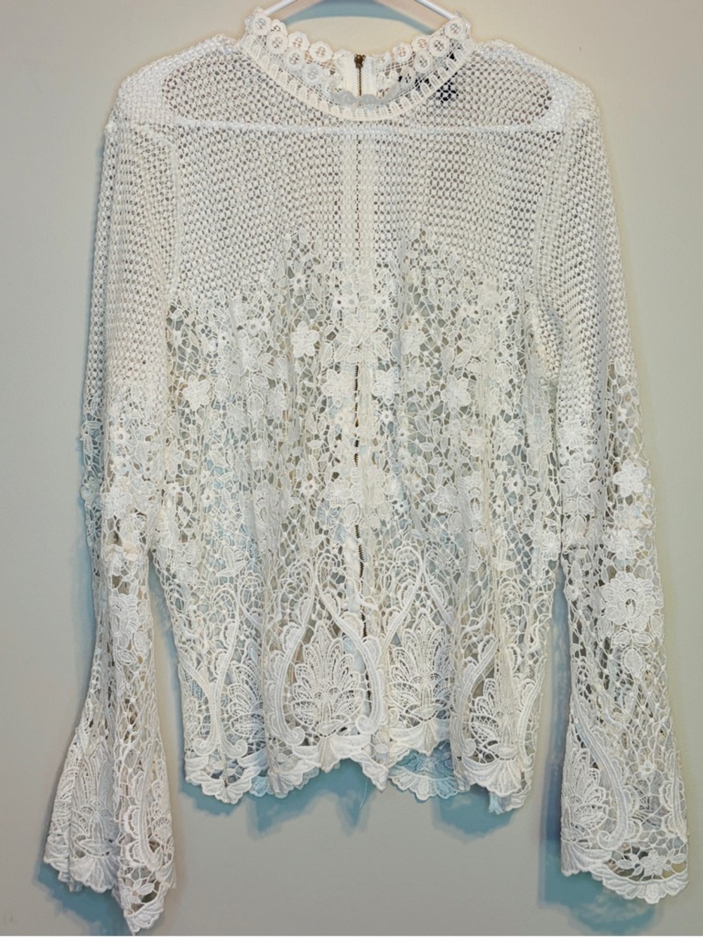 project RUNWAY White Crochet Overlay Top